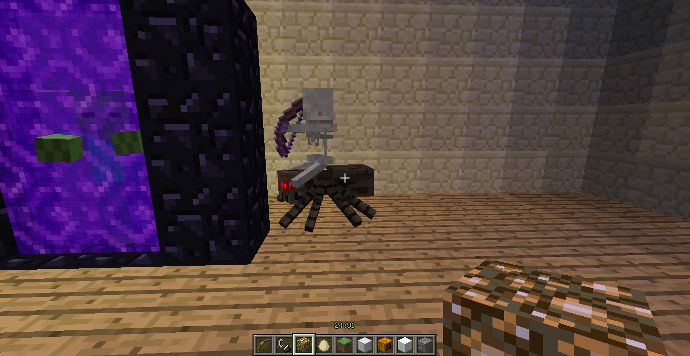 Skeleton riding a spider